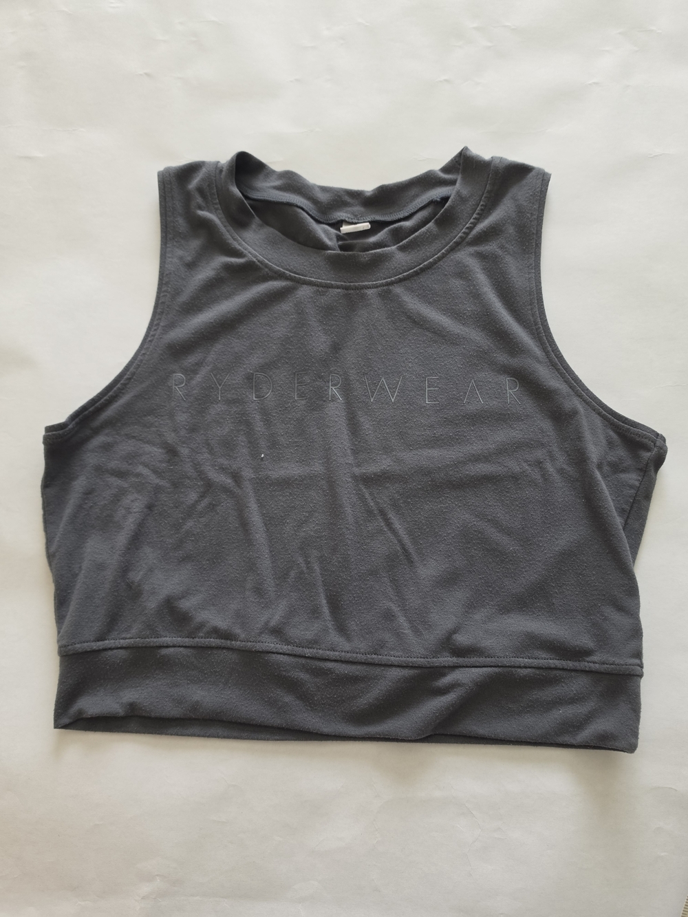 Ryderwear Women's Charcoal Cropped Muscle Tank